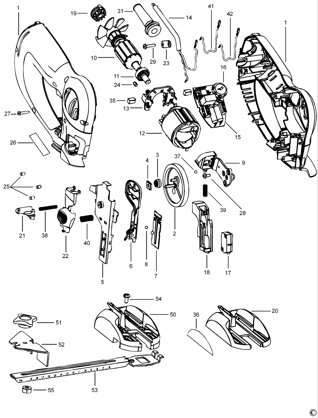 Black & Decker KS990EK Type 1 Jigsaw Spare Parts