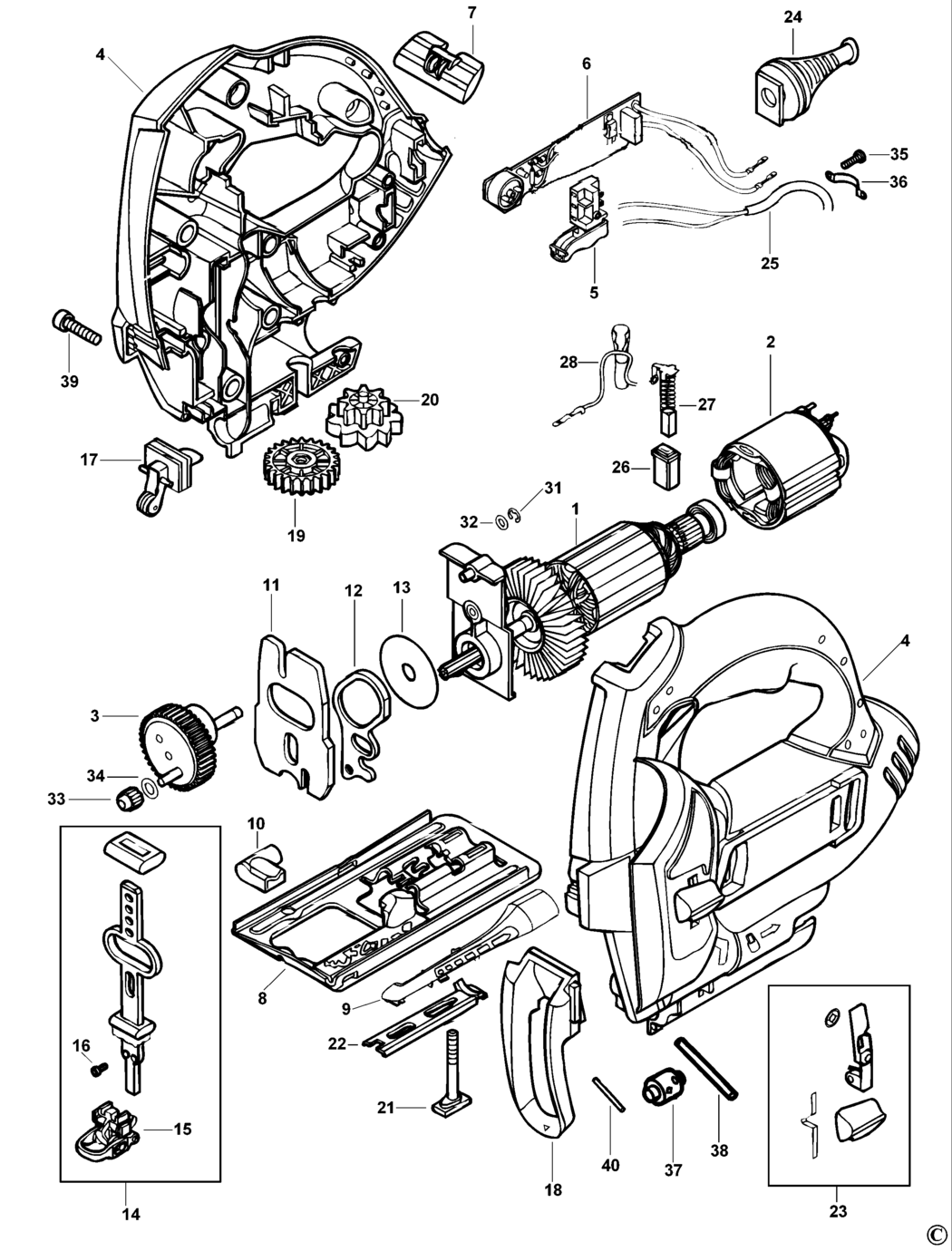 Black & Decker KS999EK Type 1 Jigsaw Spare Parts