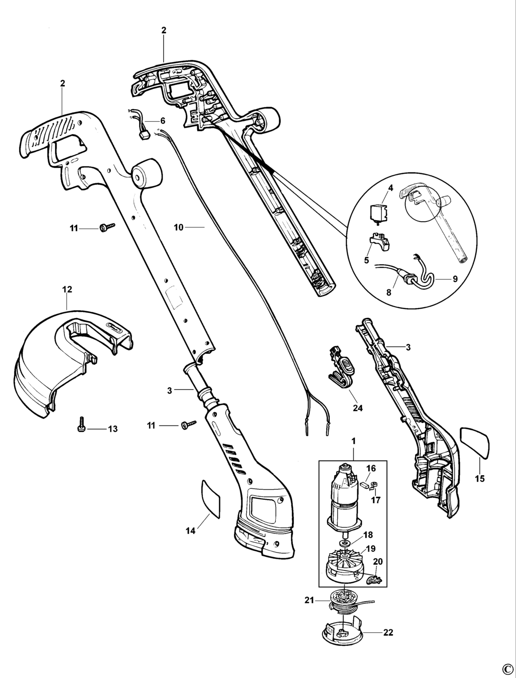 Black & Decker GL544 Type 1 String Trimmer Spare Parts