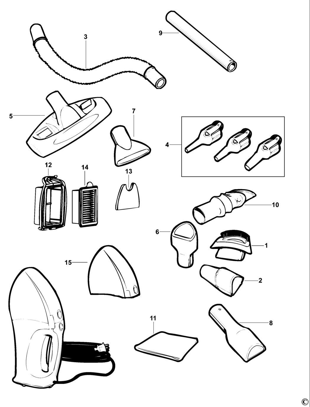 Black & Decker VH780 Type H1 Dustbuster Spare Parts