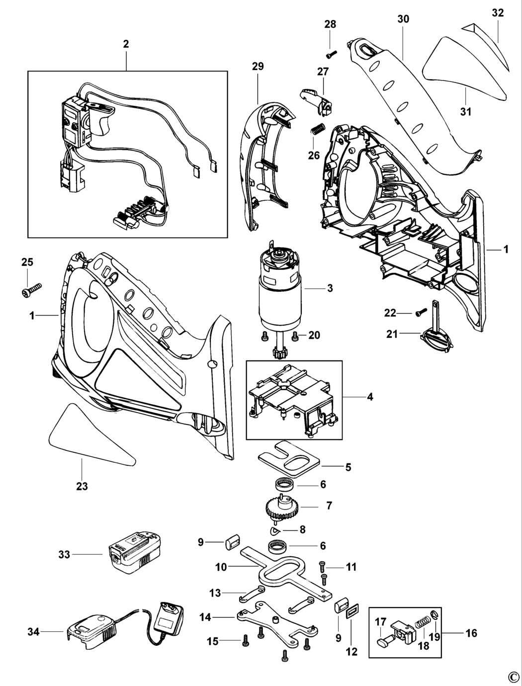 Black & Decker CS143K Type 1 Cutsaw Spare Parts