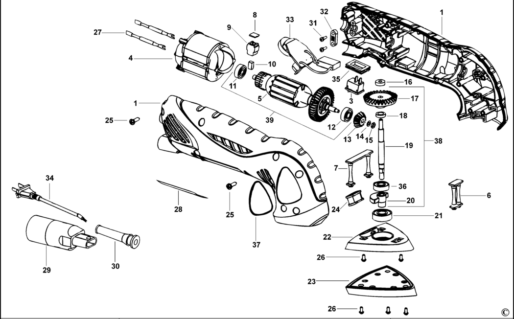 Black & Decker KA511EKA Type 1 Sander Spare Parts