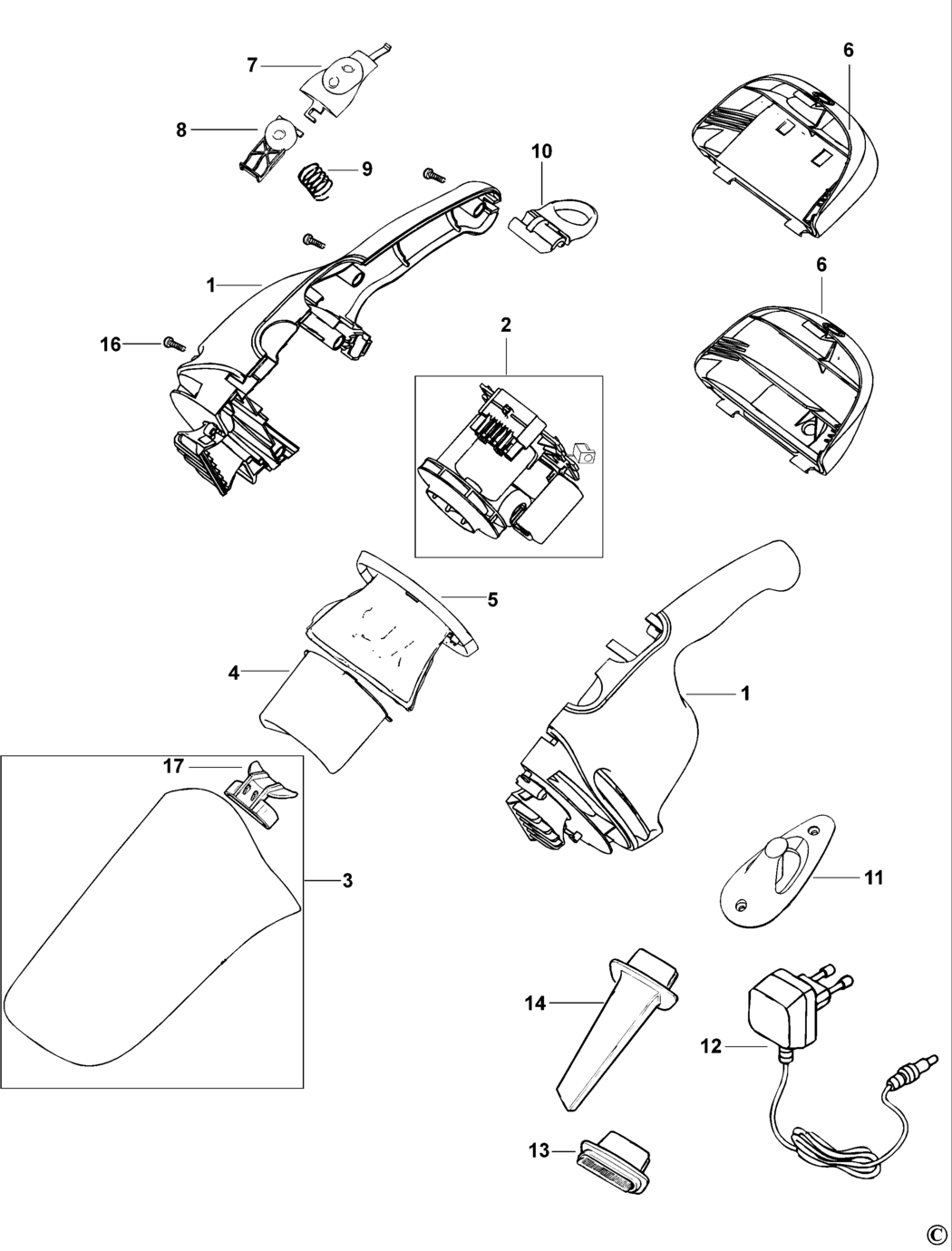 Black & Decker V3601 Type H1 Dustbuster Spare Parts