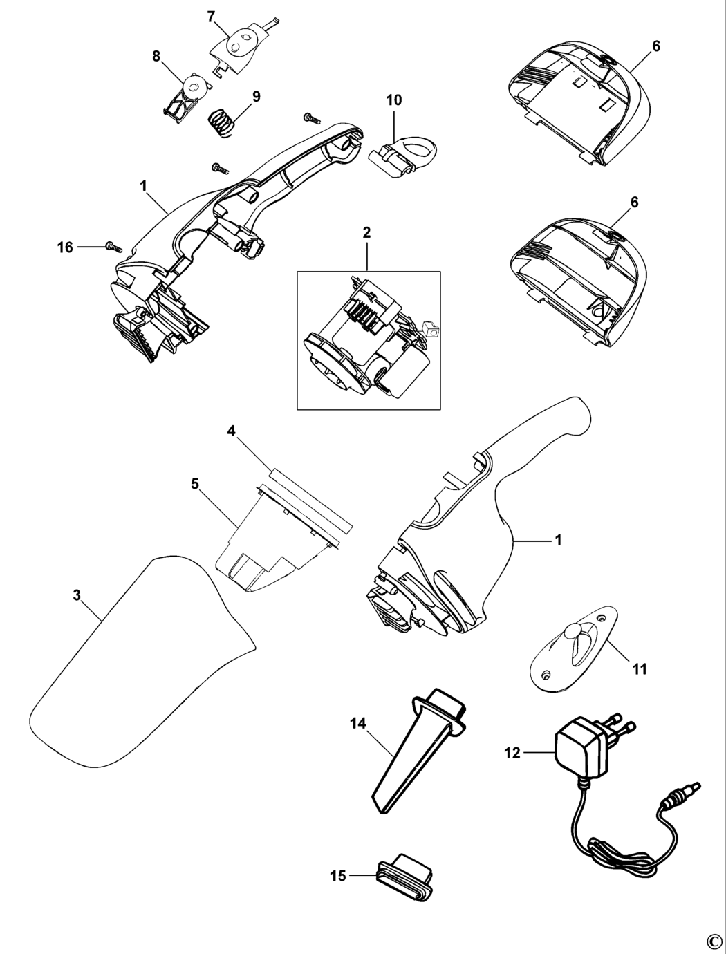 Black & Decker WV3650 Type H1 Dustbuster Spare Parts