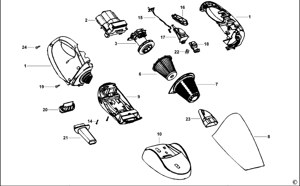 Black & Decker V4805 Type H1 Dustbuster Spare Parts