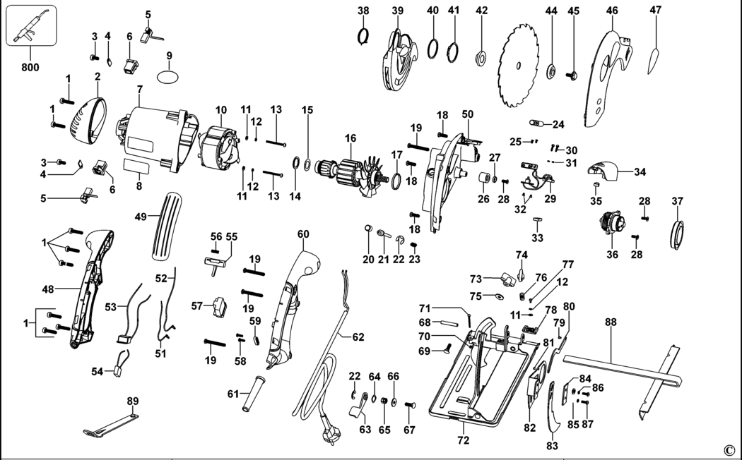 Black & Decker KS66L Type 1 Circular Saw Spare Parts