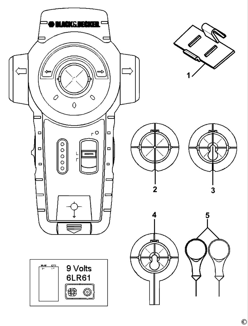 Black & Decker LZR210 Type 1 Laser Spare Parts