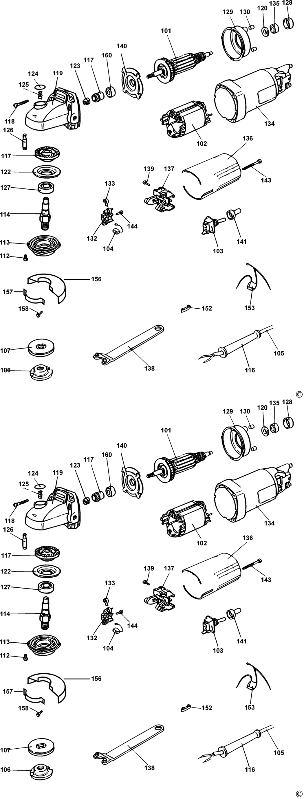 Black & Decker KG15 Type 1 Angle Grinder Spare Parts