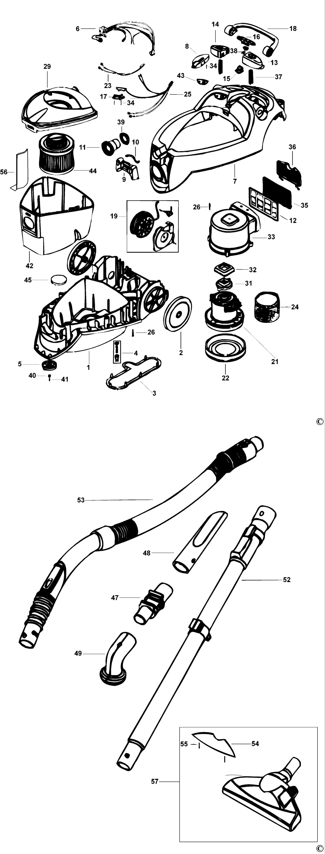 Black & Decker VM875 Type 1 Vacuum Cleaner Spare Parts