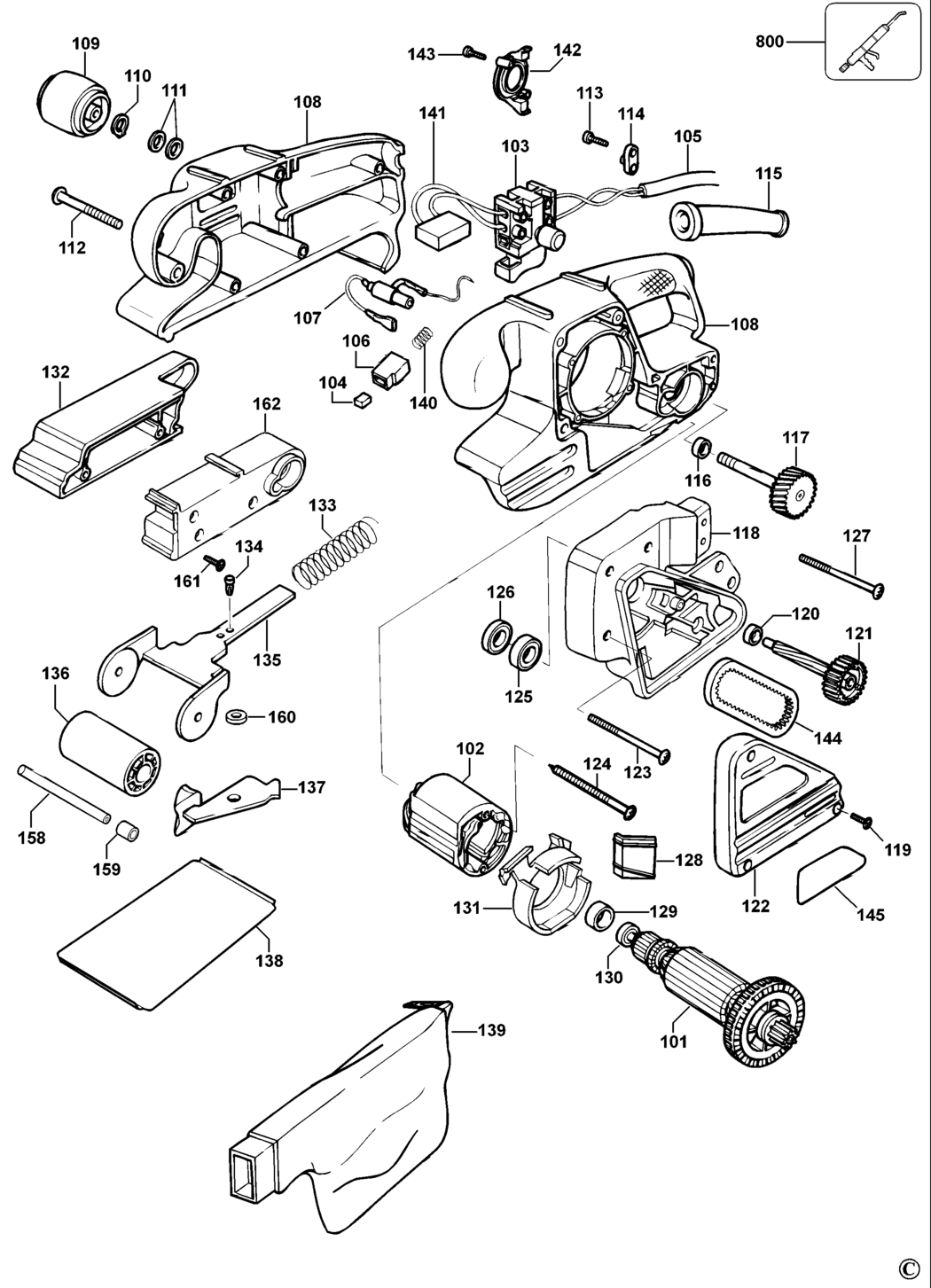 Black & Decker KA85 Type 3 Belt Sander Spare Parts