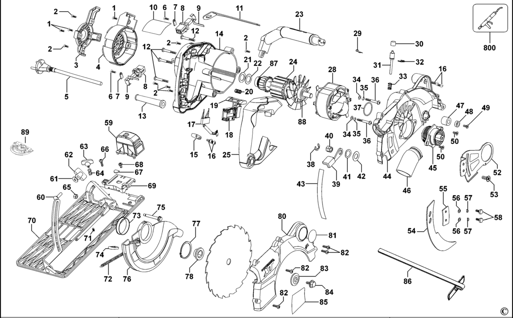 Black & Decker XTS1660KA Type 1 Circular Saw Spare Parts