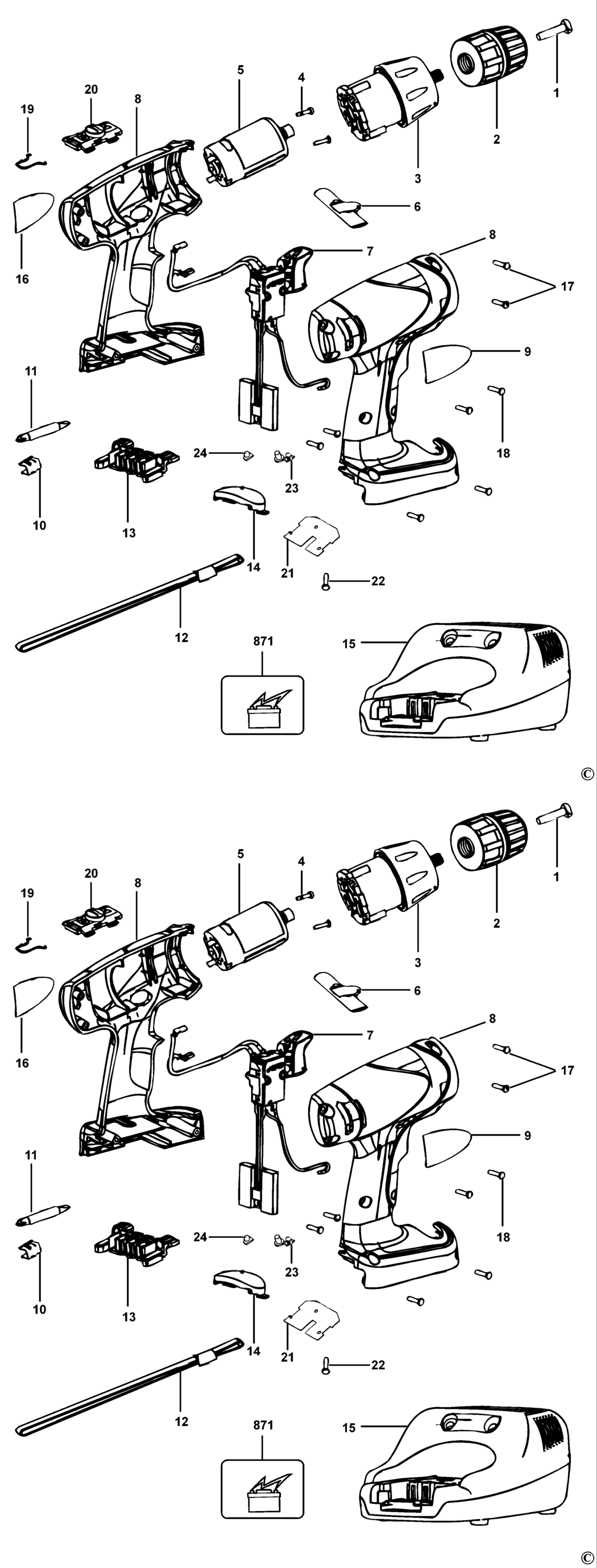 Black & Decker SX4000 Type 1 C'less Drill/driver Spare Parts