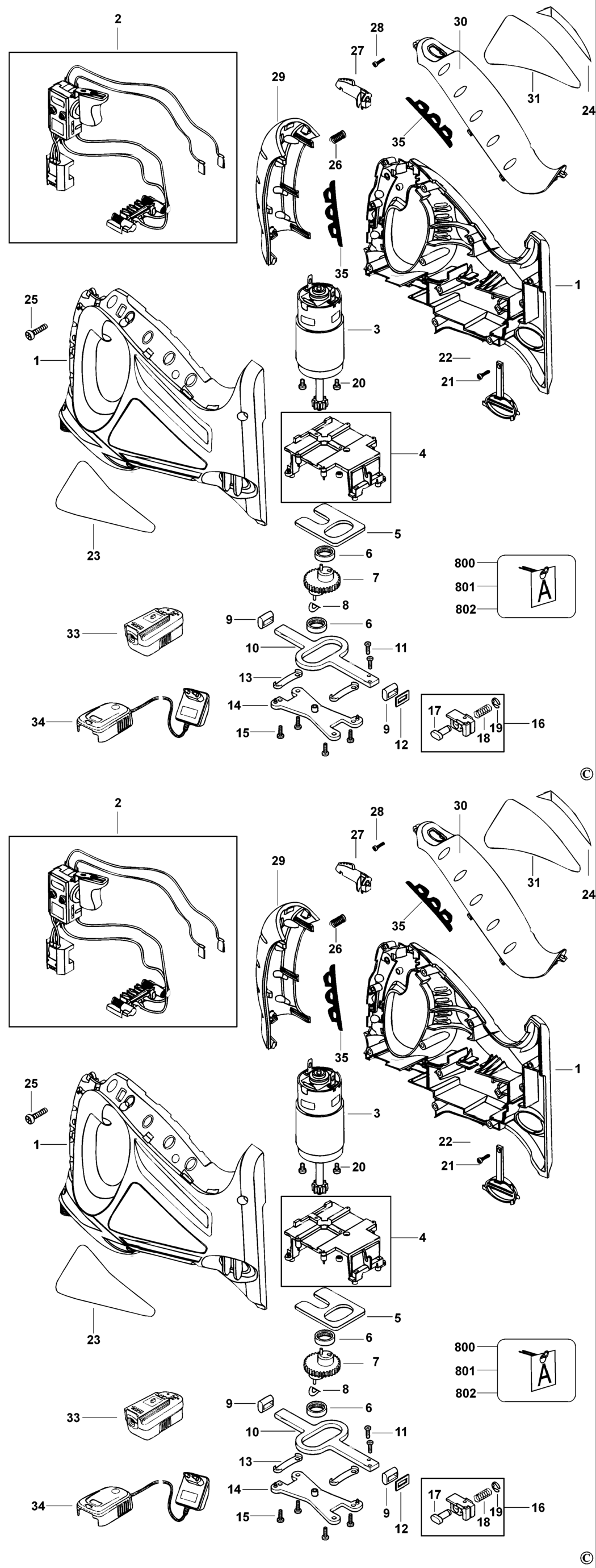 Black & Decker SX7000 Type 1 Cut Saw Spare Parts