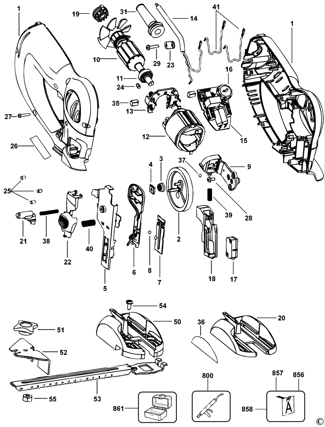 Black & Decker HS600K Type 1 Jigsaw Spare Parts