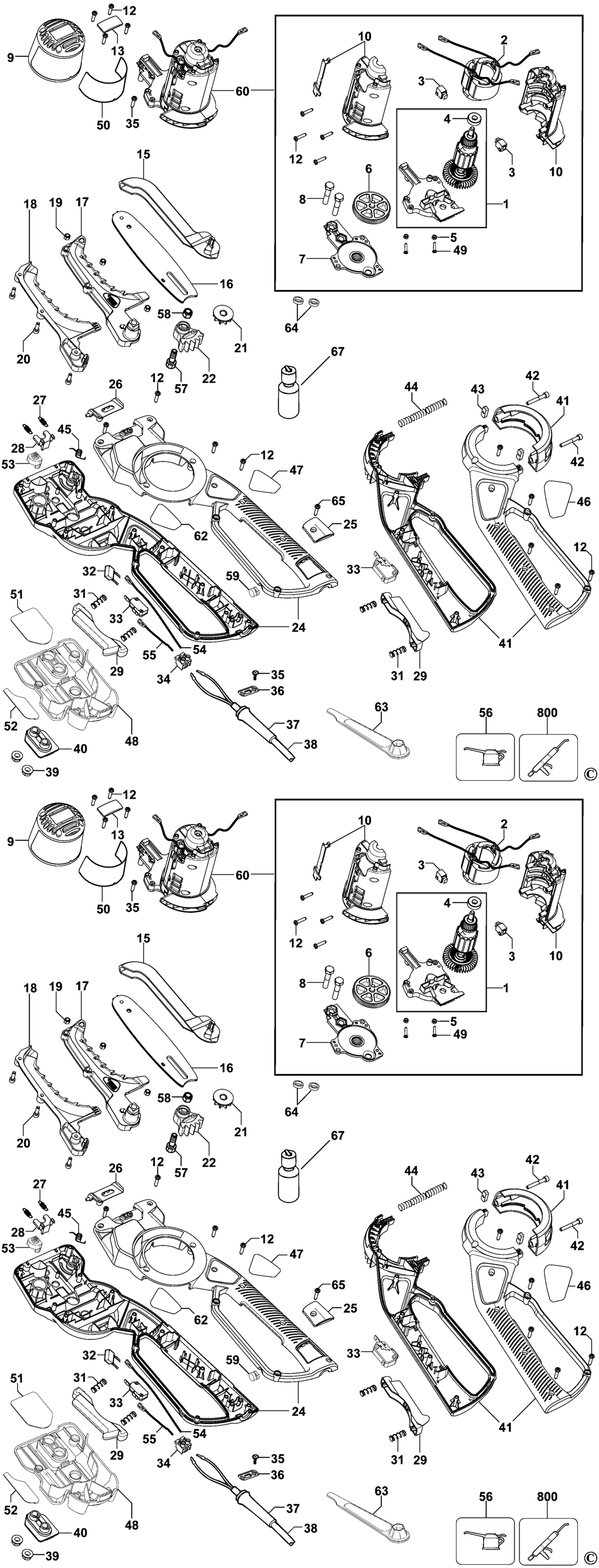 Black & Decker LP1000 Type 1 Powered Lopper Spare Parts