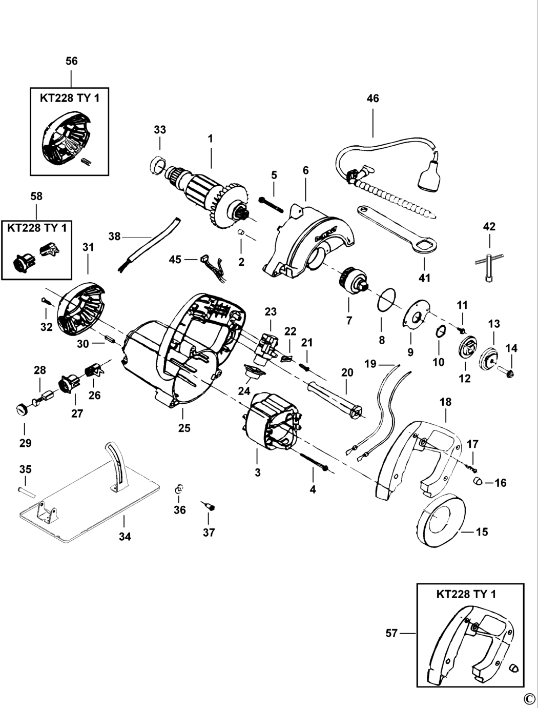 Black & Decker KT228 Type 2 Tile Cutter Spare Parts