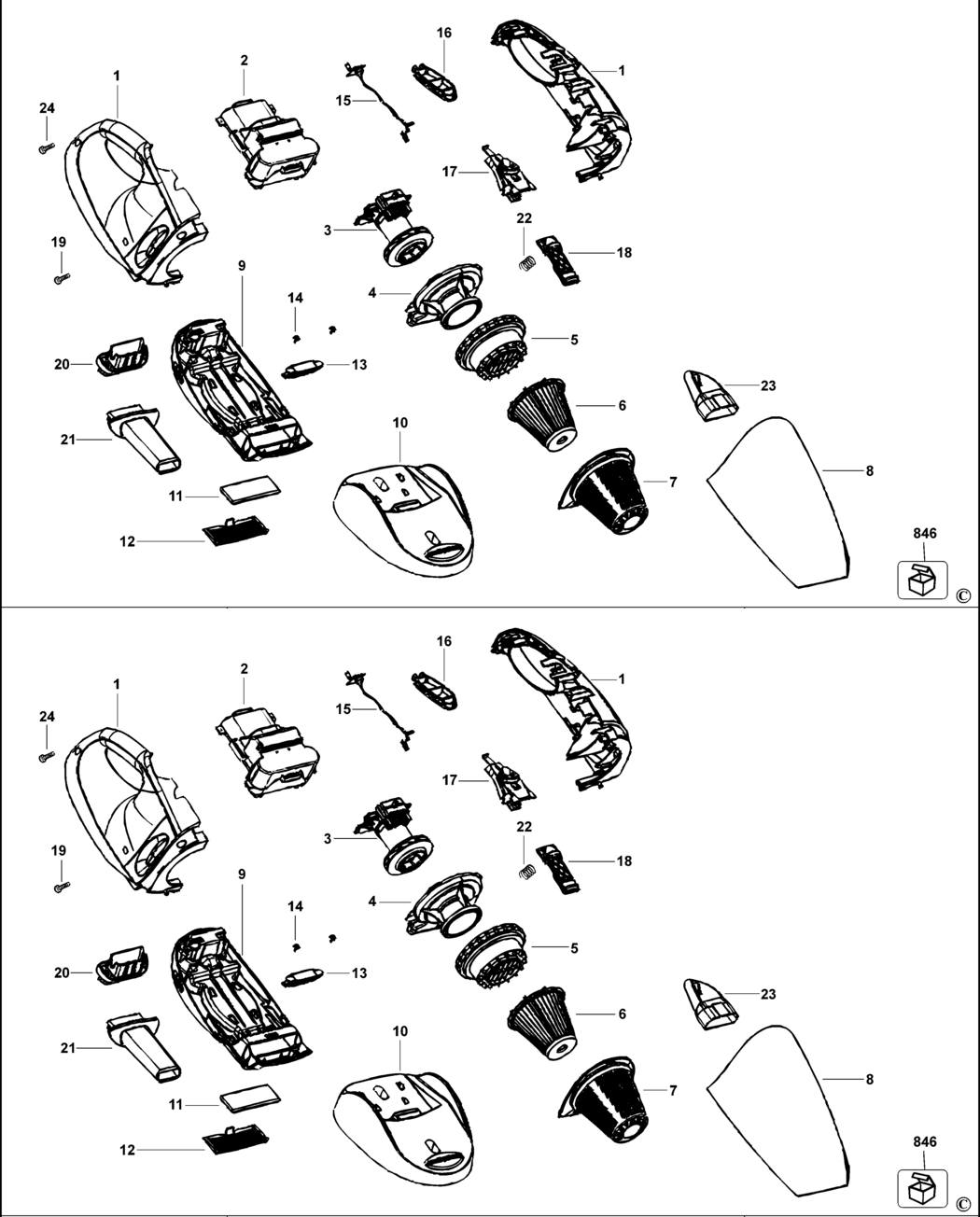 Black & Decker Z-CV9600 Type 1 Dustbuster Spare Parts