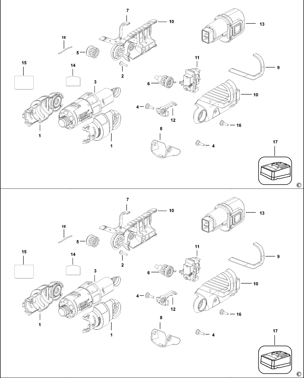 Black & Decker FS360 Type 1 Cordless Screwdriver Spare Parts