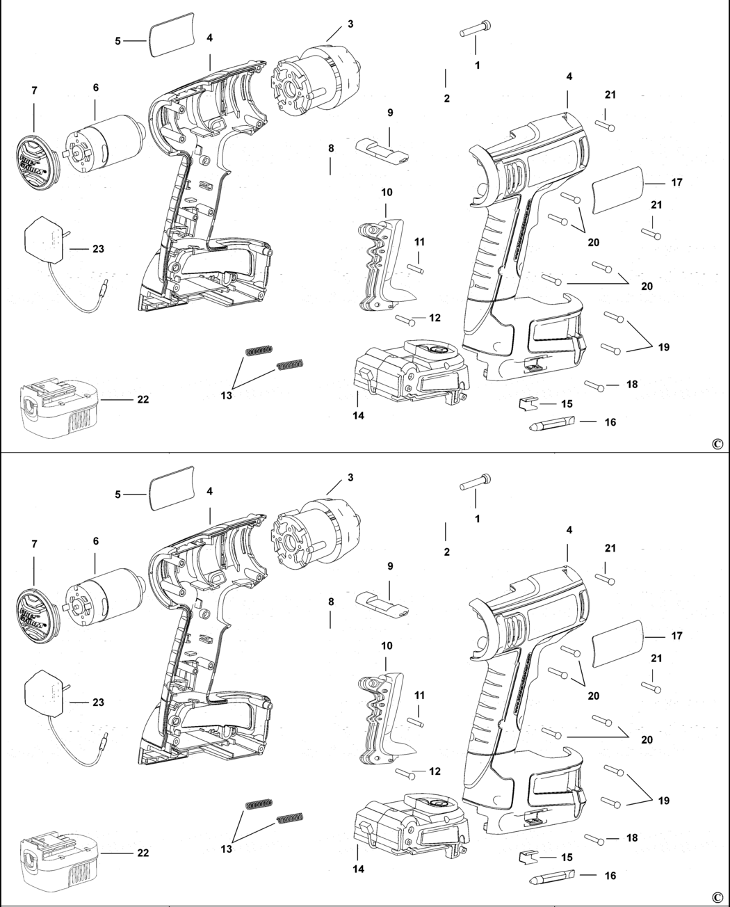 Black & Decker BDGL1200 Type 1 Cordless Drill Spare Parts