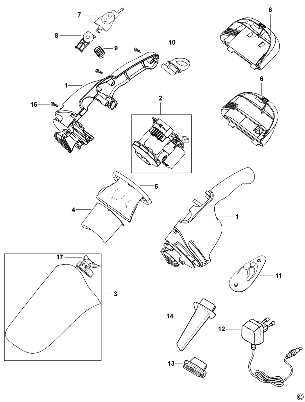 Black & Decker V3605 Type H1-A9 Dustbuster Spare Parts