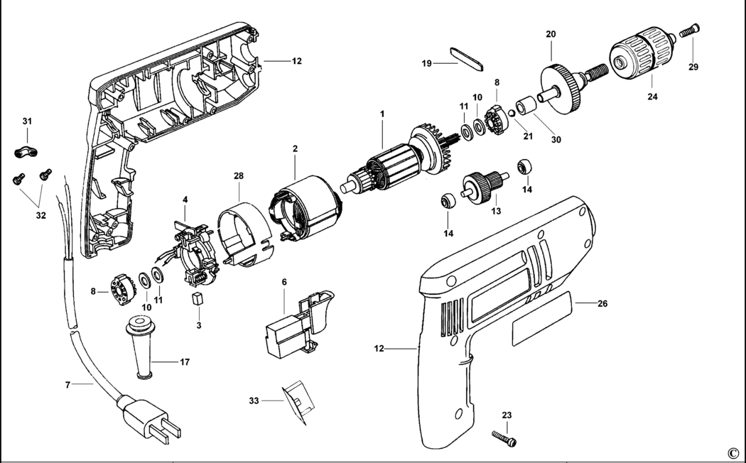 Black & Decker 7153 Type 2 Drill Spare Parts