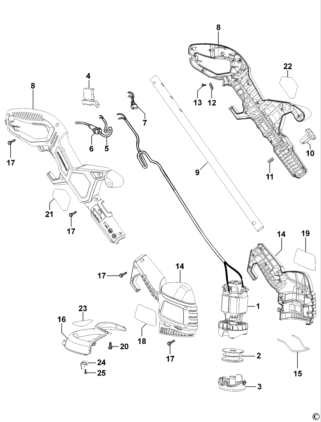 Black & Decker GL655 Type 1 String Trimmer Spare Parts