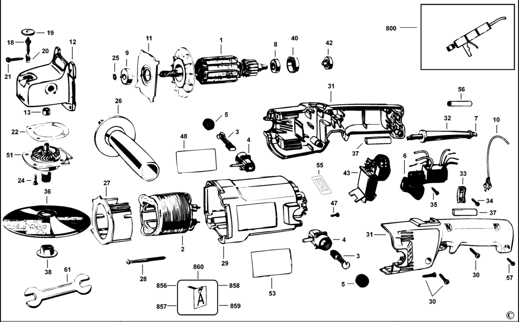 Black & Decker 6138 Type 1-2 Sander/polisher Spare Parts