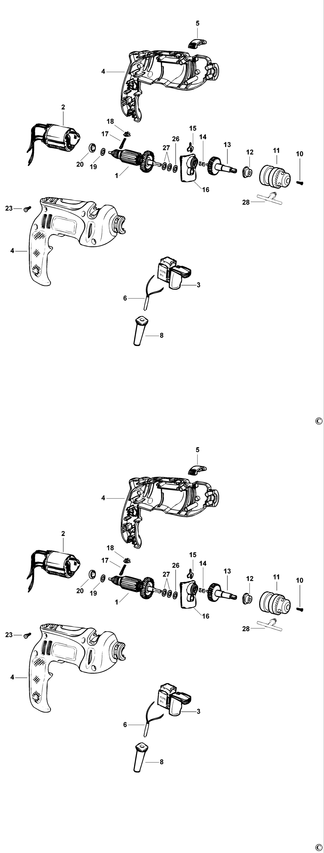 Black & Decker HM10 Type 1 Hammer Drill Spare Parts