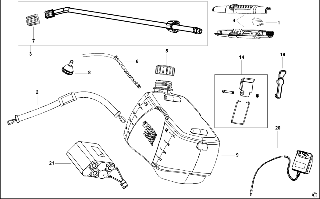 Black & Decker GSC500 Type H1 Power Sprayer Spare Parts