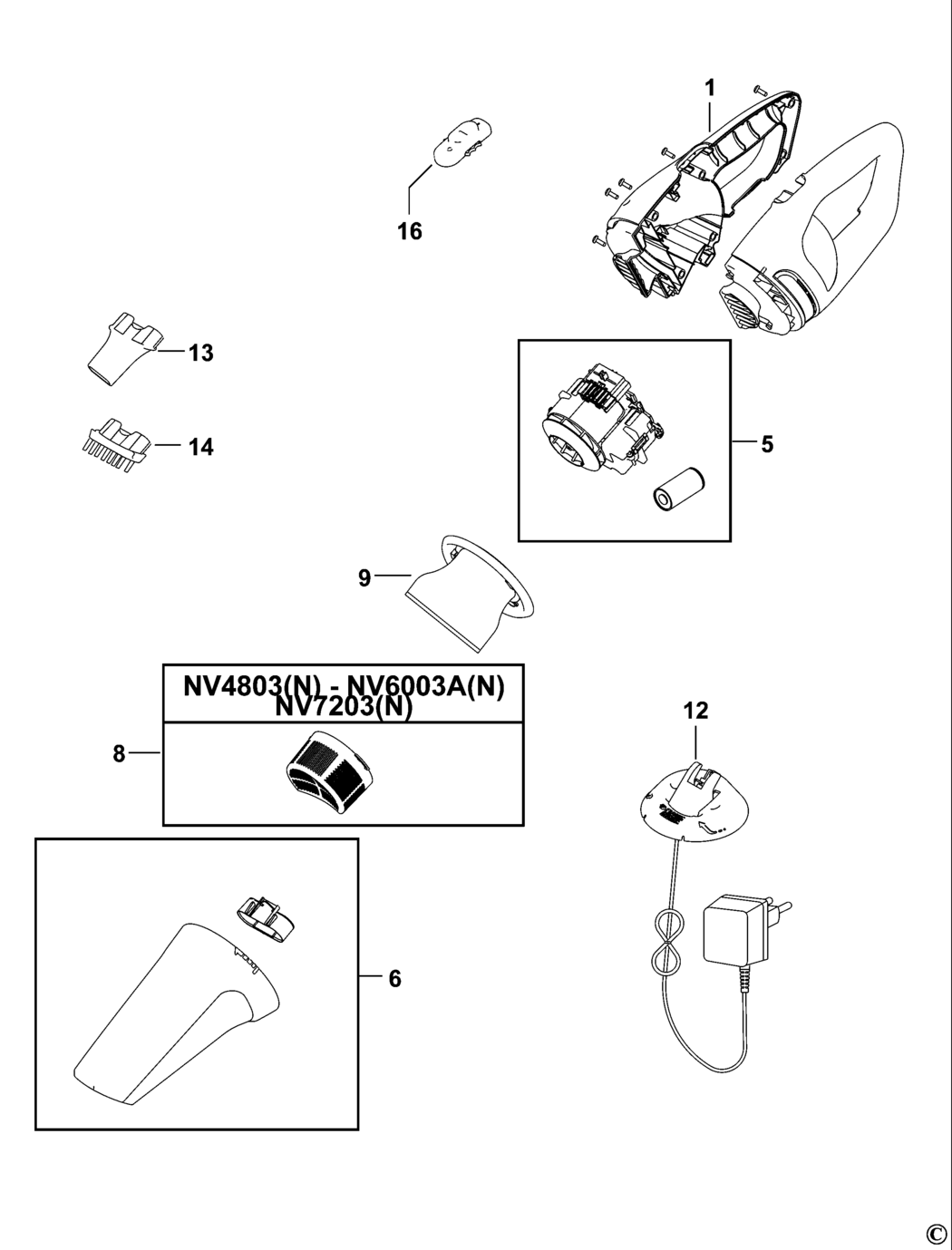 Black & Decker NV4803 Type H1 Dustbuster Spare Parts