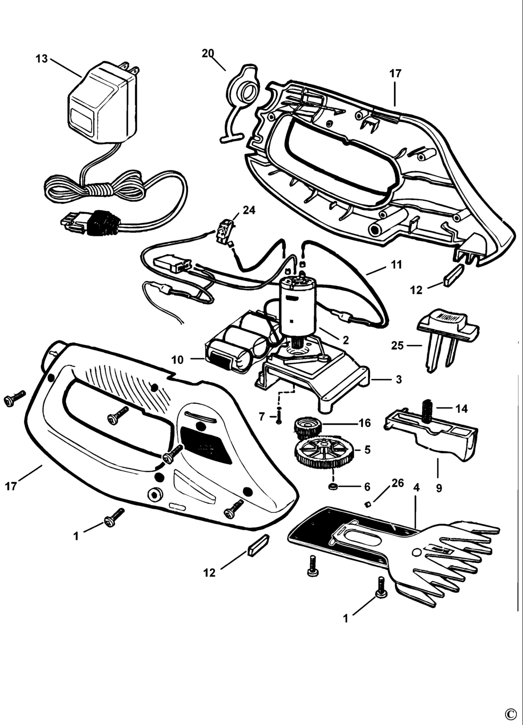 Black & Decker GS500 Type 1 Shear Spare Parts