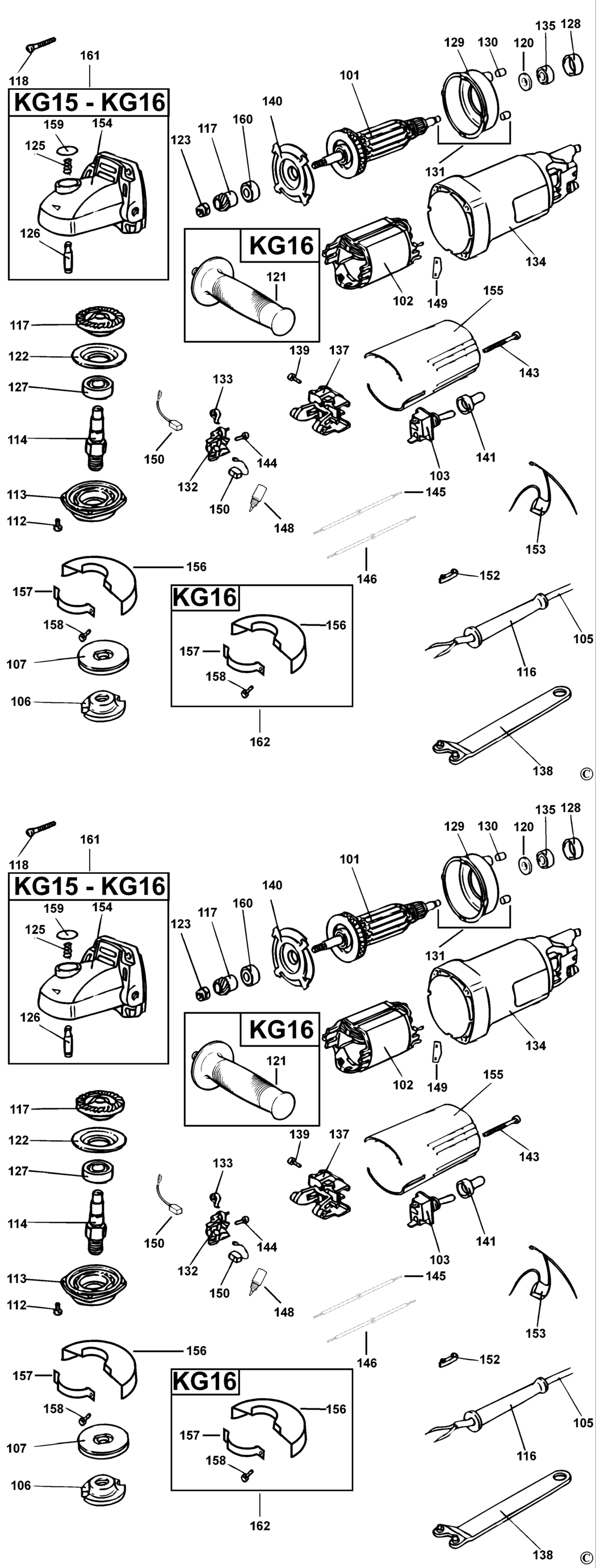 Black & Decker KG15 Type 4 Angle Grinder Spare Parts