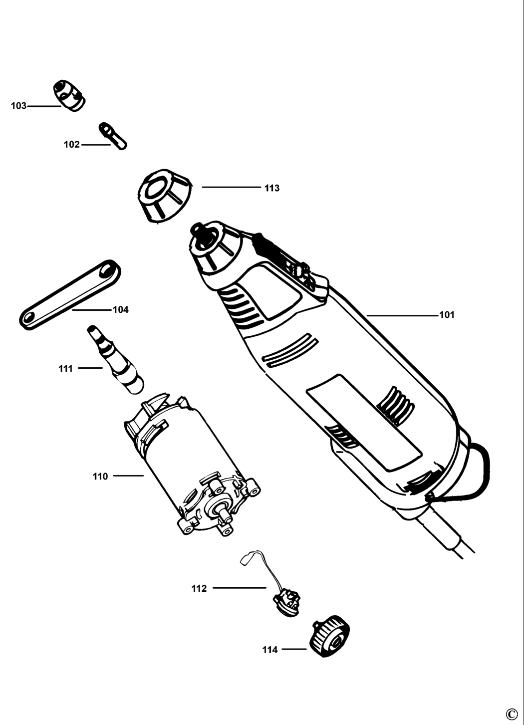 Black & Decker RTX1 Type 1 Drill Spare Parts