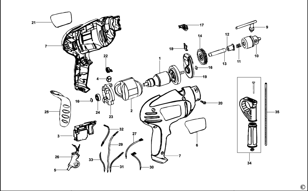 Black & Decker BH300 Type 2 Drill Spare Parts