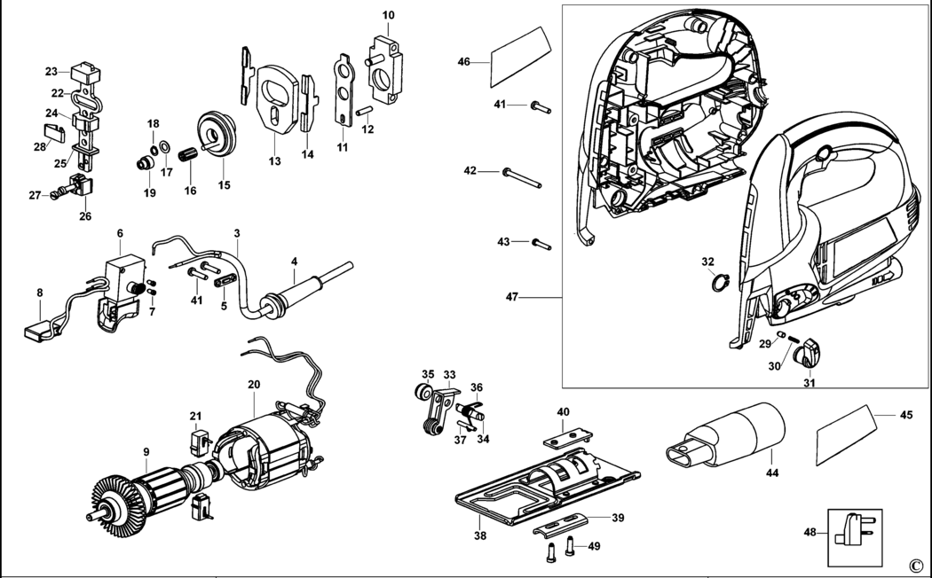 Black & Decker AST8XC Type 2 Jigsaw Spare Parts