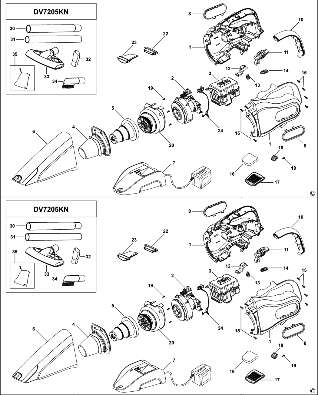 Black & Decker DV1815EL Type H1 Dust Buster Vacuum Spare Parts - Part Shop  Direct