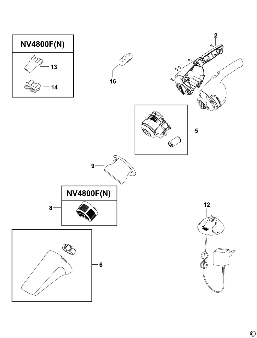 Black & Decker NV4800F Type H1 Dustbuster Spare Parts