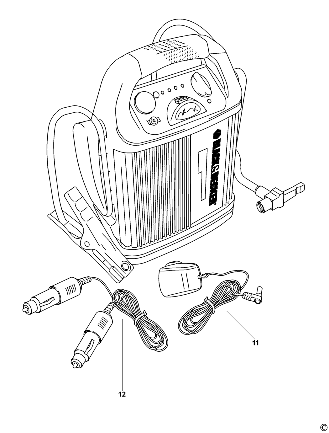 Black & Decker BDV012I Type 1 Jump Starter Spare Parts