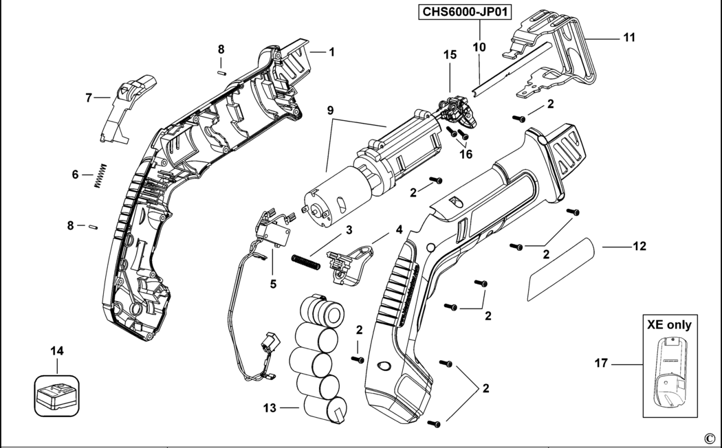 Black & Decker CHS600 Type H1 Cutsaw Spare Parts