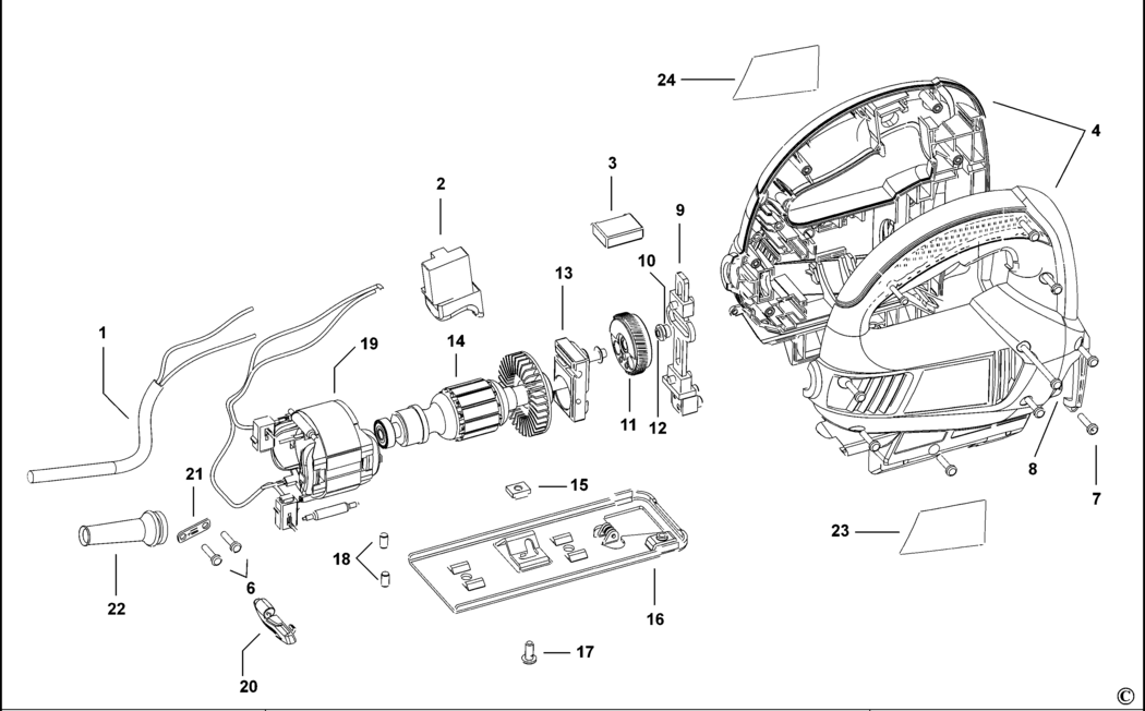 Black & Decker BMS380 Type 1 Jigsaw Spare Parts