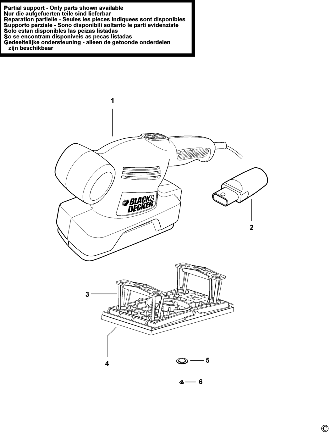 Black & Decker AST4 Type 2 Orbital Sander Spare Parts