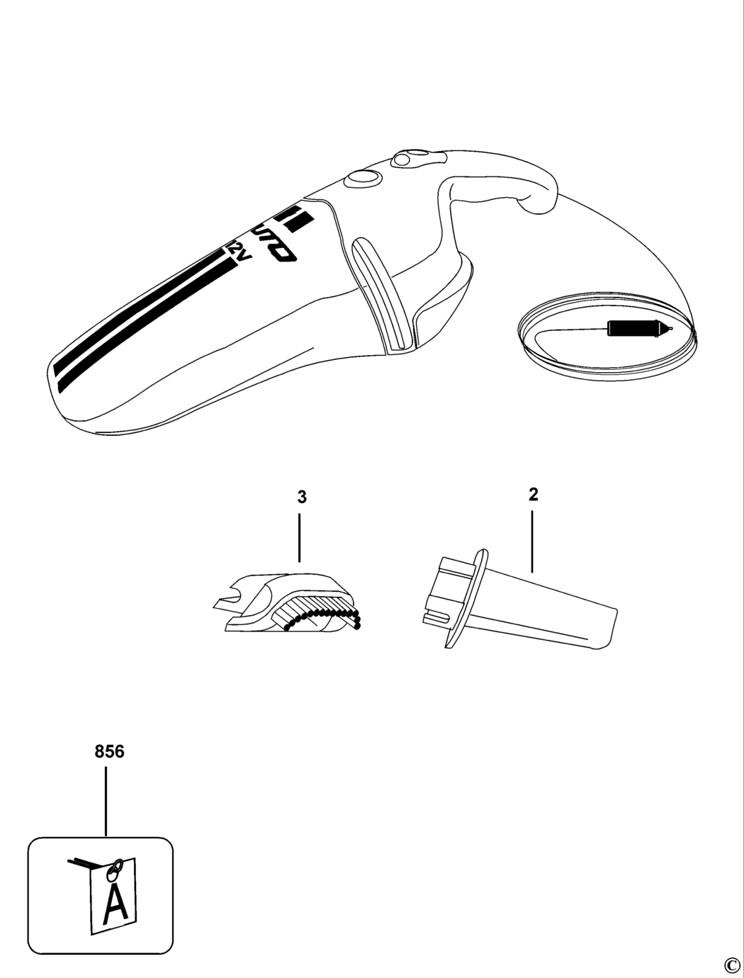 Black & Decker AV1500 Type 1 Car Vac Spare Parts