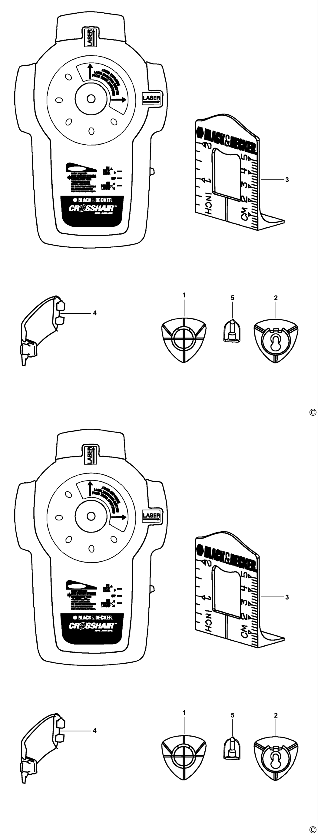 Black & Decker BDL400S Type 1 Laser Spare Parts