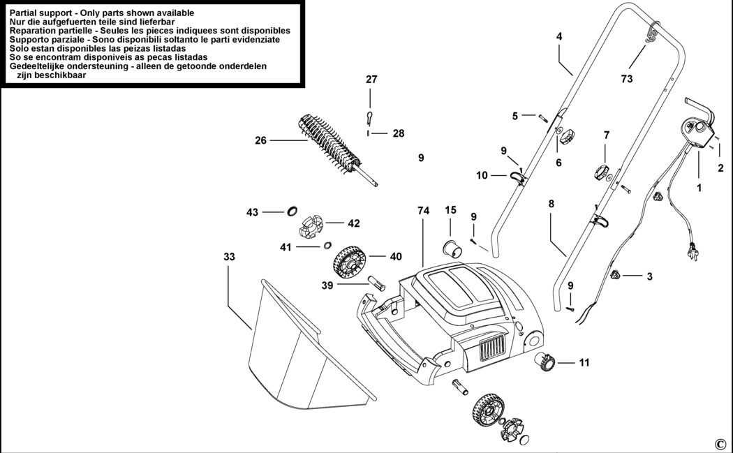 Black & Decker GD300X Type 1 Lawnraker Spare Parts