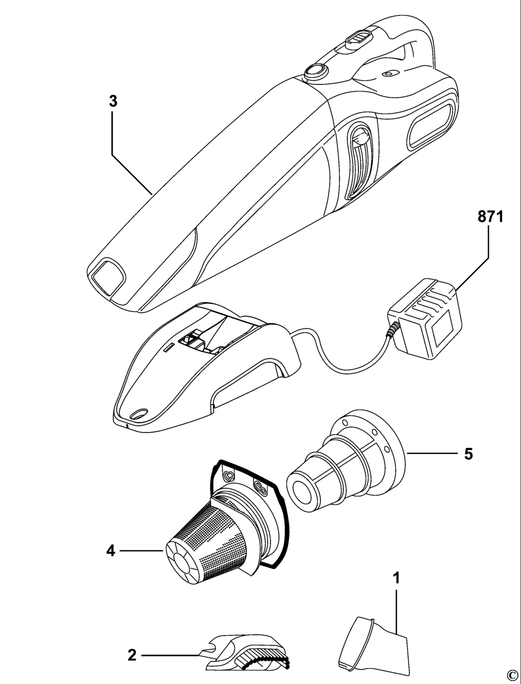 Black & Decker CHV1688 Type 1 Dustbuster Spare Parts