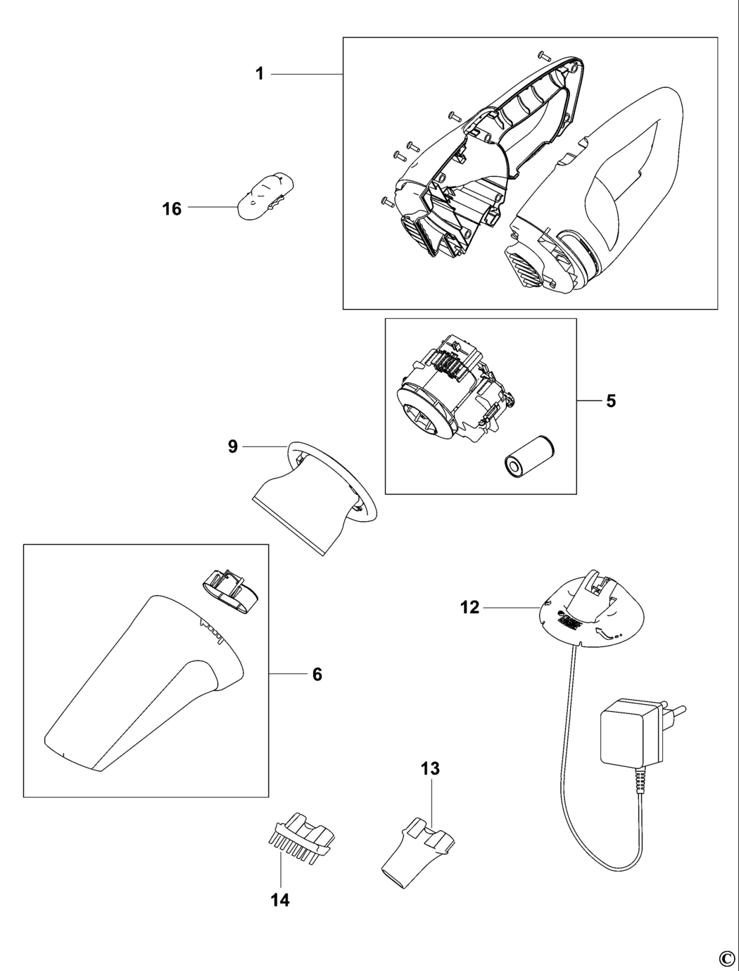 Black & Decker Z-NV3603 Type 1 Dustbuster Spare Parts