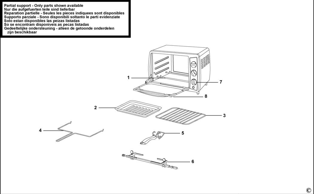 Black & Decker TRO60 Type 1 Toaster Oven Spare Parts