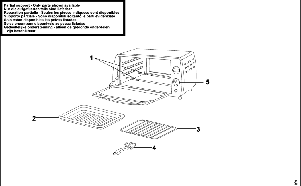 Black & Decker TRO1000 Type 1 Toaster Oven Spare Parts