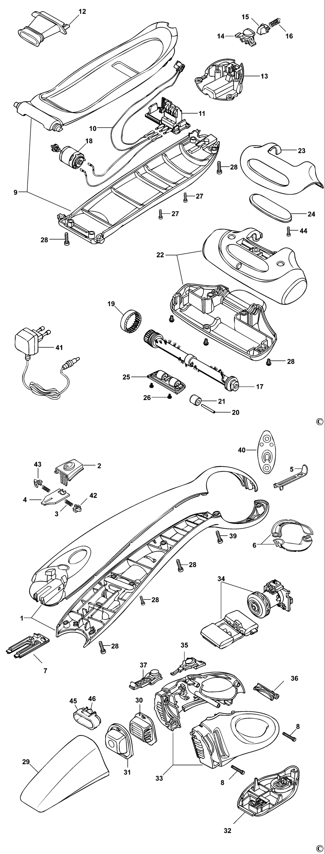 Black & Decker CFV1200 Type 1 Stick-vac Spare Parts