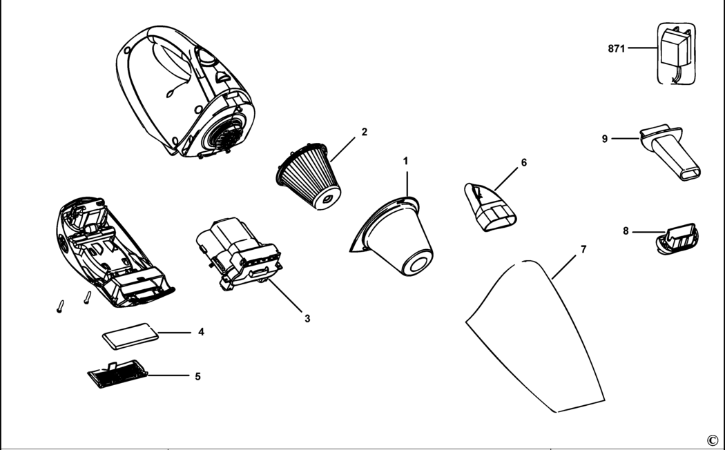 Black & Decker CHV1560 Type 1 Dustbuster Spare Parts